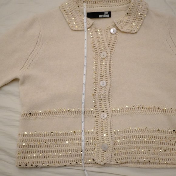 LOVE MOSCHINO Sequin Cropped Cardigan - Picture 14 of 16